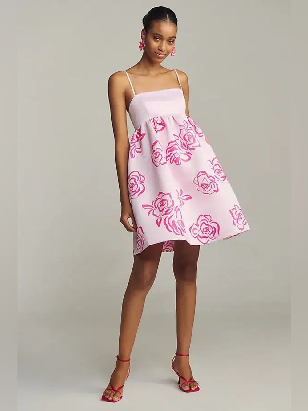 Maeve Babydoll Floral  Mini Dress